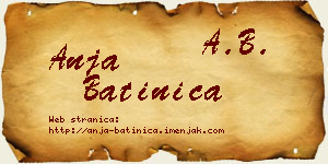 Anja Batinica vizit kartica